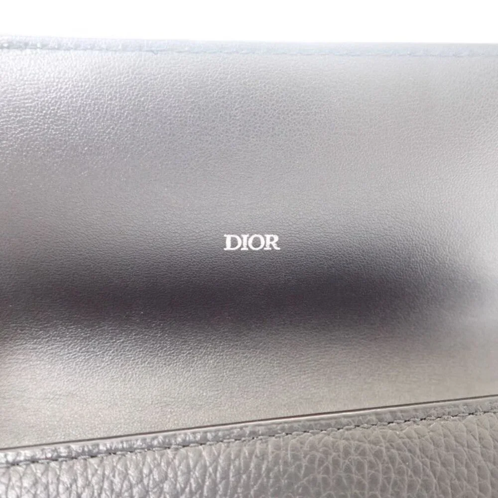 Dior Long Flap Wallet 2 Cdi h00 N Long Wallet Calf Black Silver Hardware